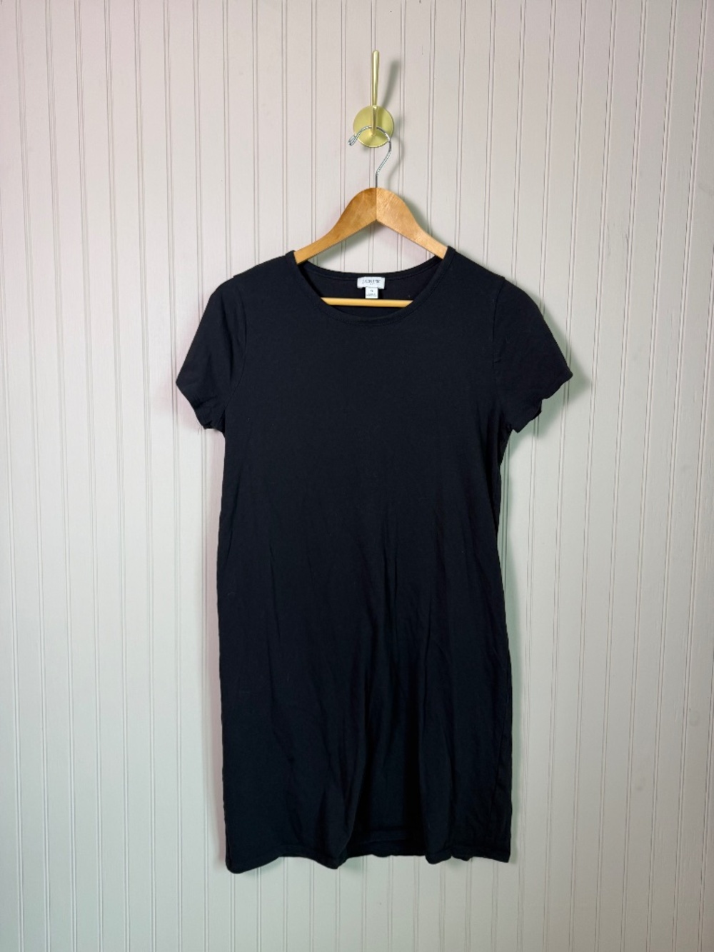 J.Crew Black T-Shirt Dress Size S Short Sleeve Crewneck Casual Shift Dress